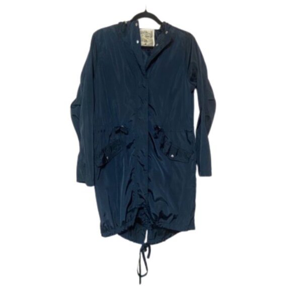 Ci Sono Jackets & Blazers - Ci Sono women's M mid length split back navy all season hooded jacket EUC